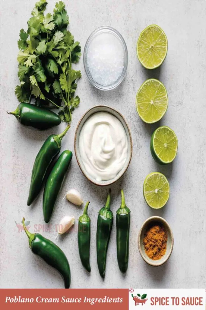 Poblano Cream Sauce Ingredients